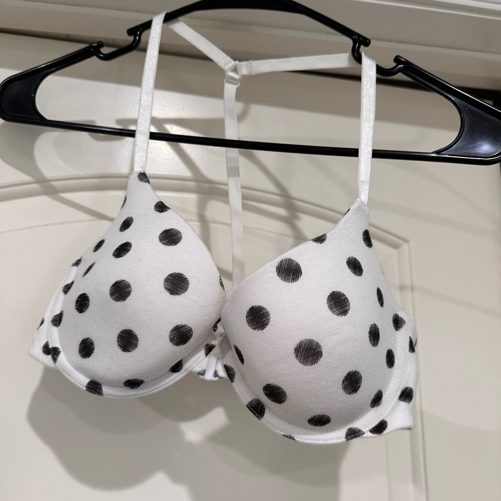 Diesel Black and White Polka Dot Bra